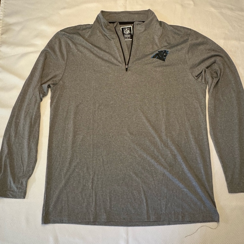 Carolina Panthers NFL Gray Quarter-Zip Pullover